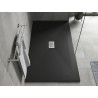Mexen Hugo rectangular SMC shower tray 180 x 100 cm, black, inox cover - 42701018-X