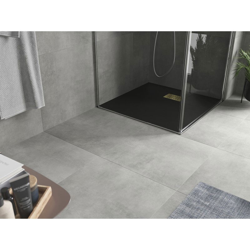 Mexen Hugo SMC Square Shower Tray 70 x 70 cm, Black, Gold Cover - 42707070-G