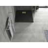 Mexen Hugo square shower tray SMC 70 x 70 cm, black, gold cover - 42707070-G