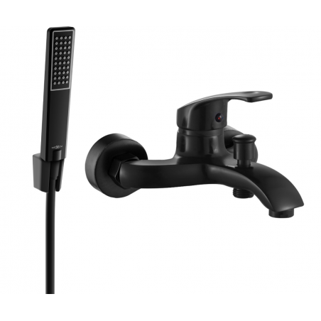 Mexen Fabia R72 bathtub faucet with shower set, black - 74653R72-70