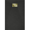 Mexen Hugo rectangular shower tray SMC 120 x 70 cm, black, gold cover - 42707012-G