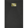 Mexen Hugo rectangular SMC shower tray 130 x 70 cm, black, gold cover - 42707013-G