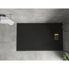 Mexen Hugo rectangular SMC shower tray 150 x 70 cm, black, gold cover - 42707015-G