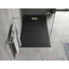 Mexen Hugo rectangular SMC shower tray 160 x 70 cm, black, gold cover - 42707016-G