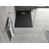 Mexen Hugo rectangular SMC shower tray 100 x 80 cm, black, golden cover - 42708010-G