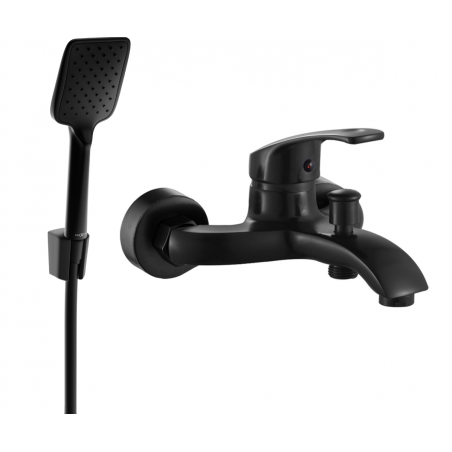 Mexen Fabia R62 bathtub mixer tap with shower head, Black - 74653R62-70