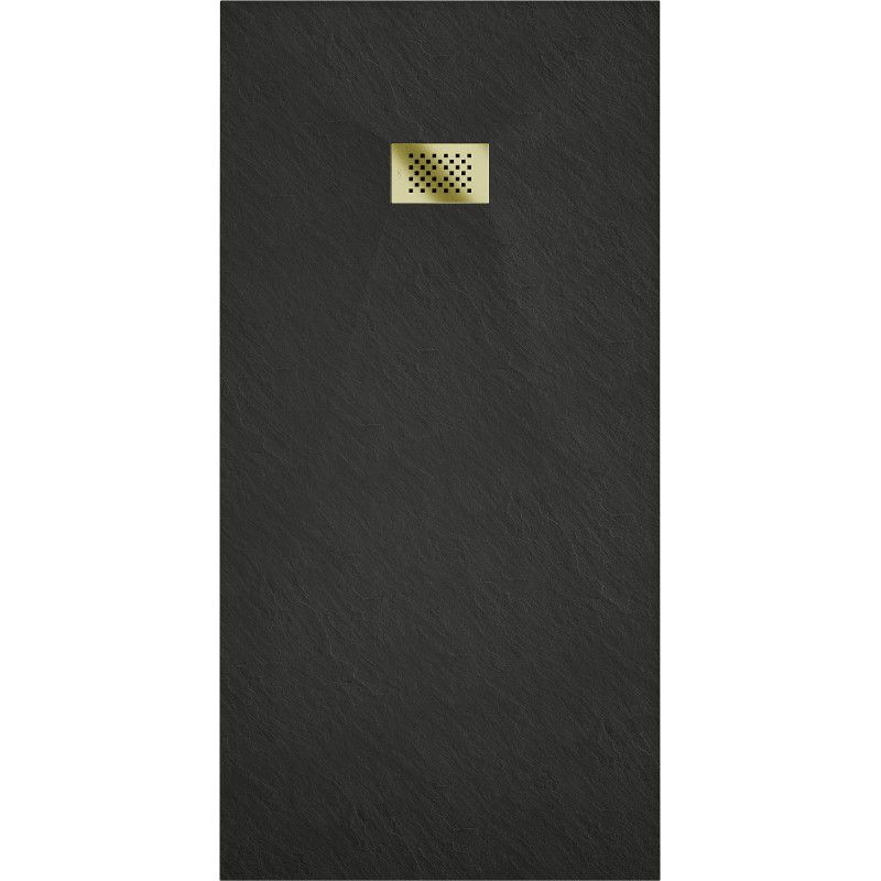 Mexen Hugo SMC rectangular shower tray 170 x 80 cm, black, gold cover - 42708017-G