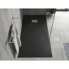 Mexen Hugo rectangular SMC shower tray 180 x 80 cm, black, with gold cover - 42708018-G