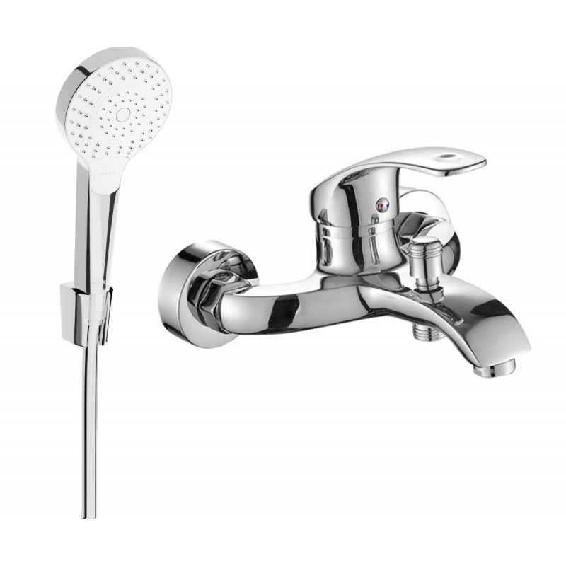 Mexen Fabia R05 bathtub faucet with shower set, chrome - 74653R05-00