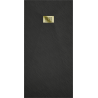 Mexen Hugo rectangular tray SMC 180 x 80 cm, black, gold cover - 42708018-G