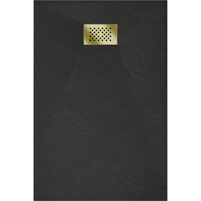 Mexen Hugo rectangular shower tray SMC 100 x 90 cm, black, gold cover - 42709010-G