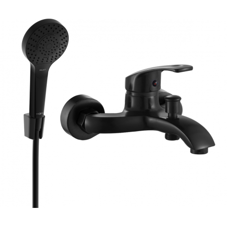 Mexen Fabia R05 bathtub mixer tap with shower head, Black - 74653R05-70
