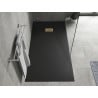 Mexen Hugo rectangular SMC shower tray 180 x 90 cm, black, gold cover - 42709018-G