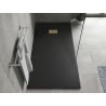 Mexen Hugo rectangular shower tray SMC 180 x 90 cm, black, gold cover - 42709018-G