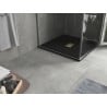 Mexen Hugo square SMC shower tray 100 x 100 cm, black, gold cover - 42701010-G