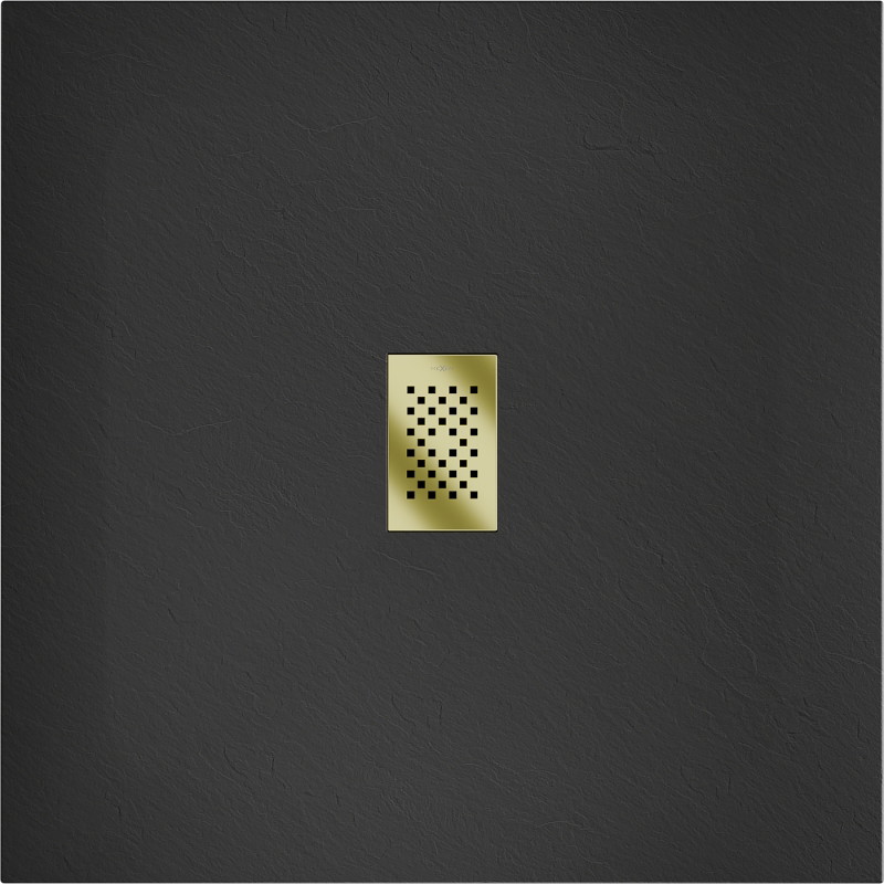 Mexen Hugo square SMC shower tray 100 x 100 cm, black, gold cover - 42701010-G