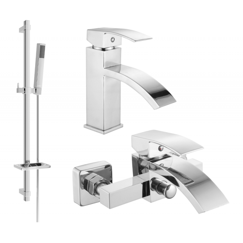 Mexen Libra DQ77 bathtub set, Chrome - 745103DQ77-00