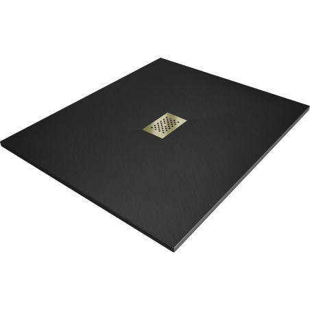 Mexen Hugo SMC Rectangular Shower Tray 120 x 100 cm, Black, Gold Cover - 42701012-G