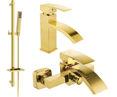 Mexen Libra DQ77 bathtub set, Gold - 745103DQ77-50