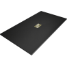 Mexen Hugo rectangular shower tray SMC 150 x 100 cm, black, with gold cover - 42701015-G