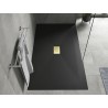 Mexen Hugo rectangular SMC shower tray 170 x 100 cm, black, gold cover - 42701017-G