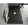 Mexen Hugo rectangular SMC shower tray 180 x 100 cm, black, gold cover - 42701018-G