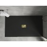 Mexen Hugo rectangular SMC shower tray 180 x 100 cm, black, gold cover - 42701018-G