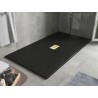 Mexen Hugo rectangular SMC shower tray 180 x 100 cm, black, gold cover - 42701018-G