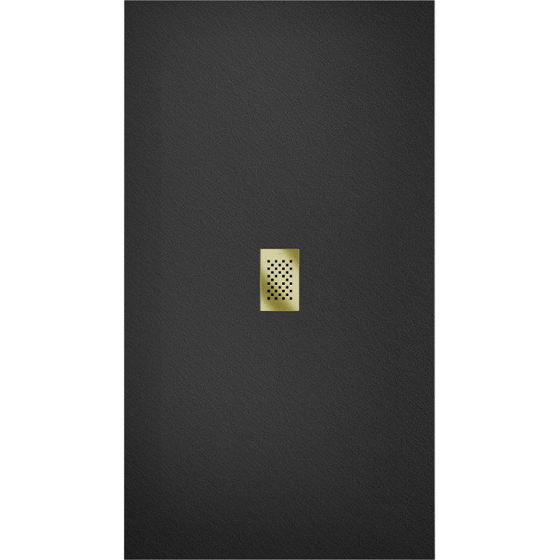 Mexen Hugo rectangular SMC shower tray 180 x 100 cm, black, gold cover - 42701018-G