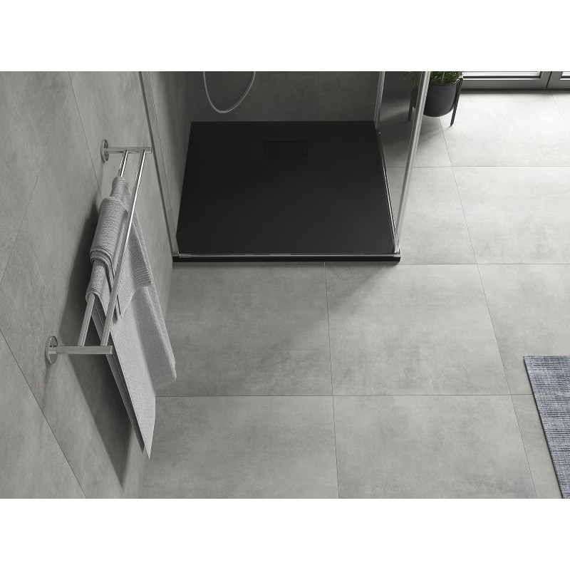 Mexen Hugo square shower tray SMC 80 x 80 cm, black, black cover - 42708080-B