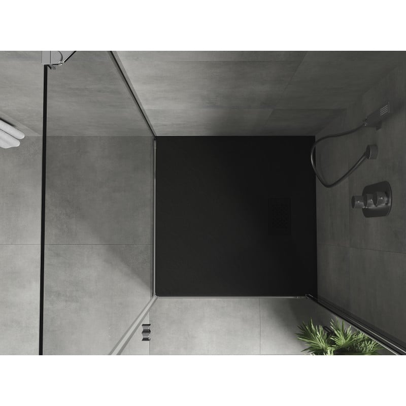 Mexen Hugo SMC Square Shower Tray 80 x 80 cm, Black, Black Cover - 42708080-B