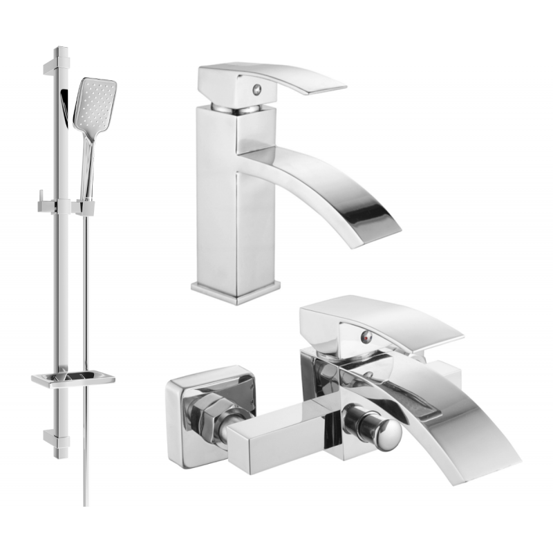 Mexen Libra DQ62 bathtub set, Chrome - 745103DQ62-00