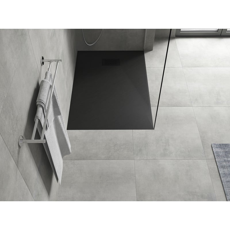 Mexen Hugo rectangular shower tray SMC 80 x 70 cm, black, black cover - 42707080-B