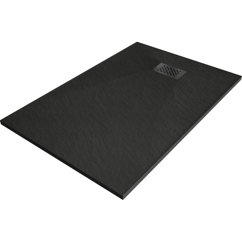 Mexen Hugo Rectangular Shower Tray SMC 80 x 70 cm, Black, Black Cover - 42707080-B