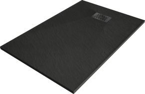 Mexen Hugo rectangular SMC shower tray 100 x 70 cm, black, black cover - 42707010-B