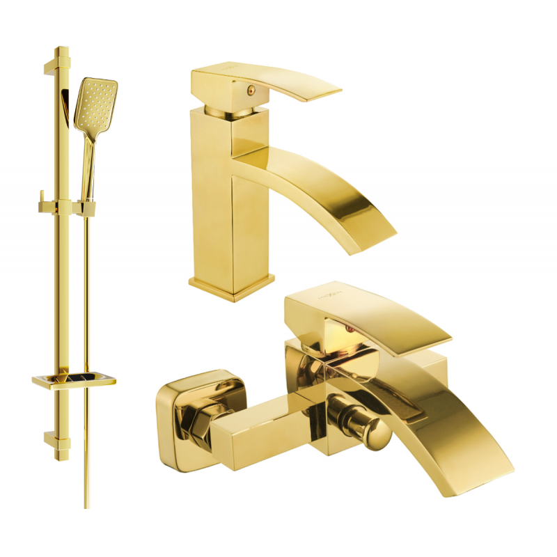 Mexen Libra DQ62 bath set, gold - 745103DQ62-50