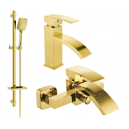 Mexen Libra DQ62 bath set, gold - 745103DQ62-50