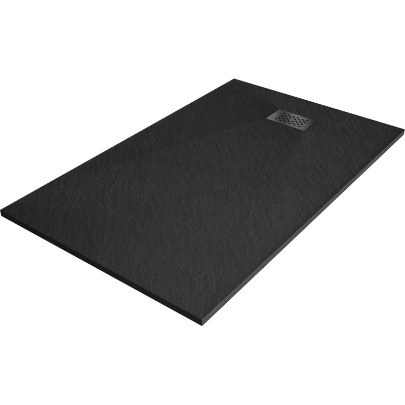 Mexen Hugo rectangular SMC shower tray 140 x 70 cm, black, black cover - 42707014-B