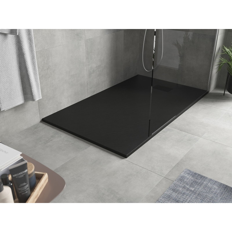 Mexen Hugo rectangular SMC shower tray 160 x 70 cm, black, black cover - 42707016-B
