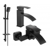 Mexen Libra DQ62 bathtub set, Black - 745103DQ62-70