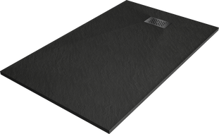Mexen Hugo rectangular SMC shower tray 140 x 80 cm, black, black cover - 42708014-B