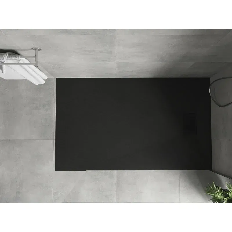Mexen Hugo rectangular shower tray SMC 140 x 80 cm, black, black cover - 42708014-B
