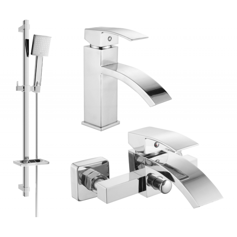 Mexen Libra DQ45 bathtub set, Chrome - 745103DQ45-00