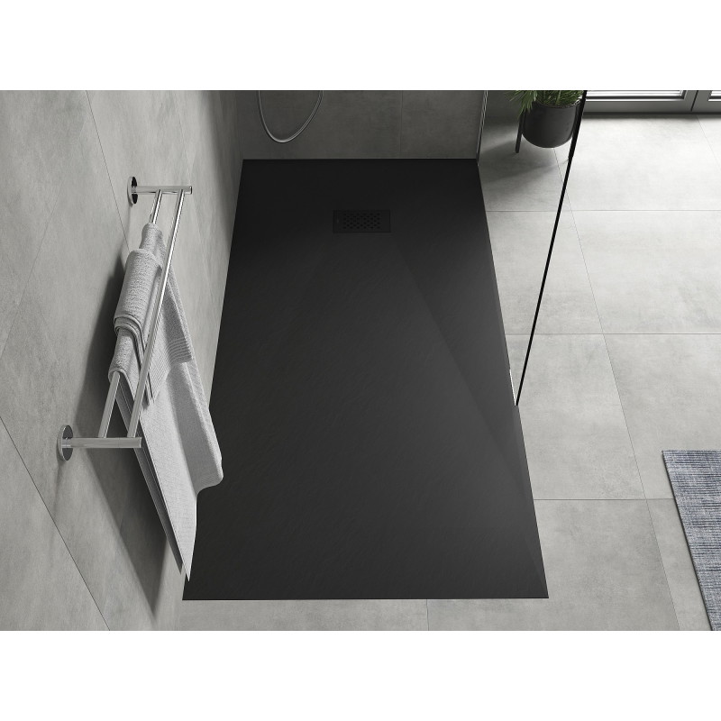 Mexen Hugo rectangular SMC shower tray 170 x 80 cm, black, black cover - 42708017-B