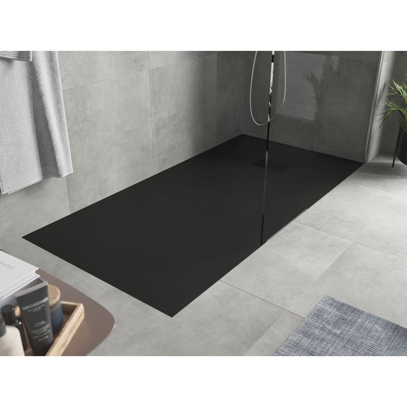 Mexen Hugo SMC Rectangular Shower Tray 170 x 80 cm, Black, Black Cover - 42708017-B