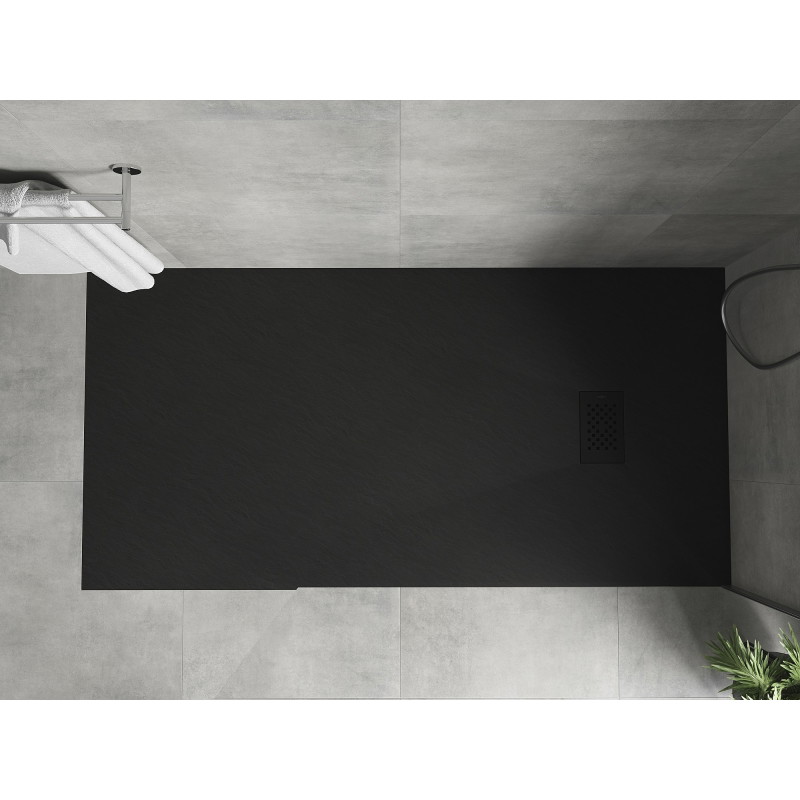 Mexen Hugo rectangular SMC shower tray 170 x 80 cm, black, black cover - 42708017-B