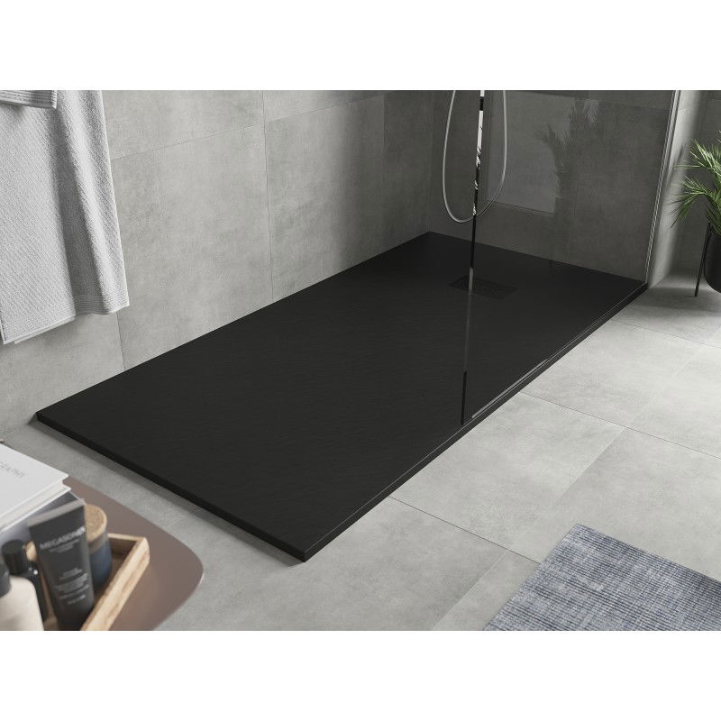 Mexen Hugo rectangular shower tray SMC 180 x 80 cm, black, black cover - 42708018-B