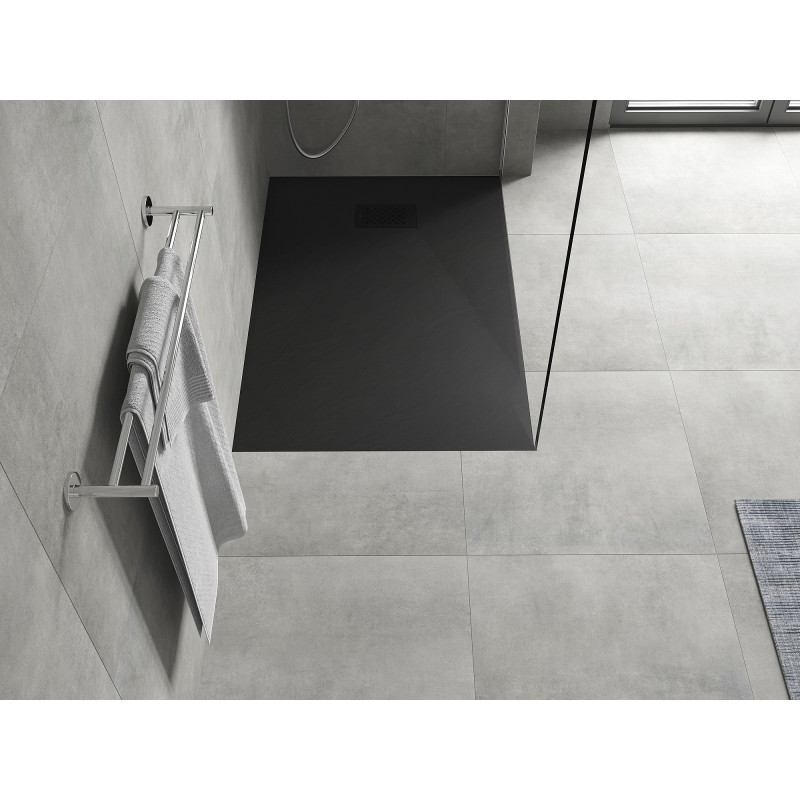 Mexen Hugo rectangular SMC shower tray 100 x 90 cm, black, black cover - 42709010-B