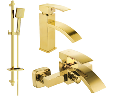 Mexen Libra DQ45 bathtub set, Gold - 745103DQ45-50