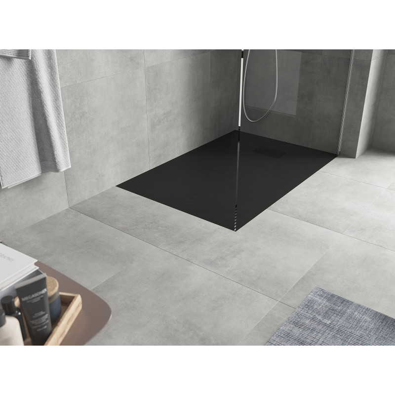 Mexen Hugo rectangular SMC shower tray 120 x 90 cm, black, black cover - 42709012-B